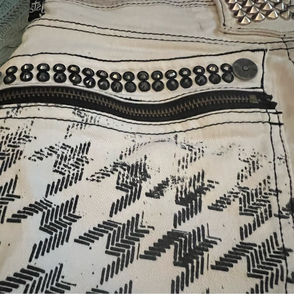 Thesaintssinphony | OOAK Star Pattern Handcrafted Distressed Studded Denim - Picture 7 of 13